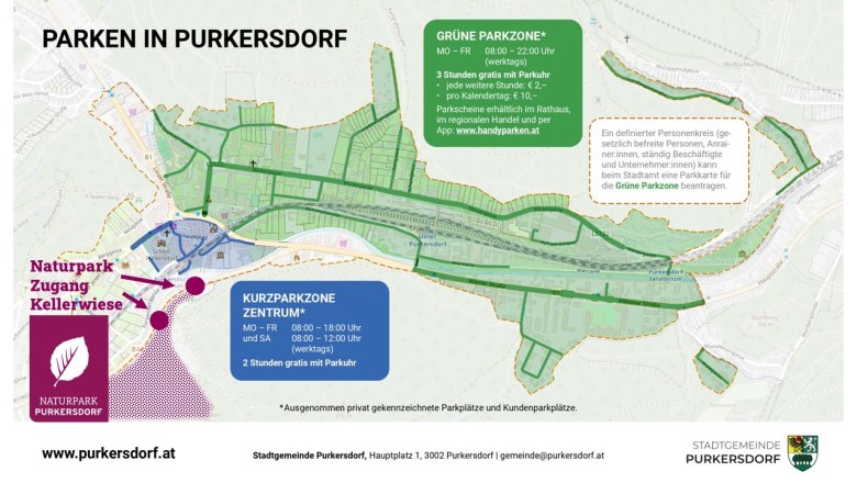 Parkzonen in Purkersdorf