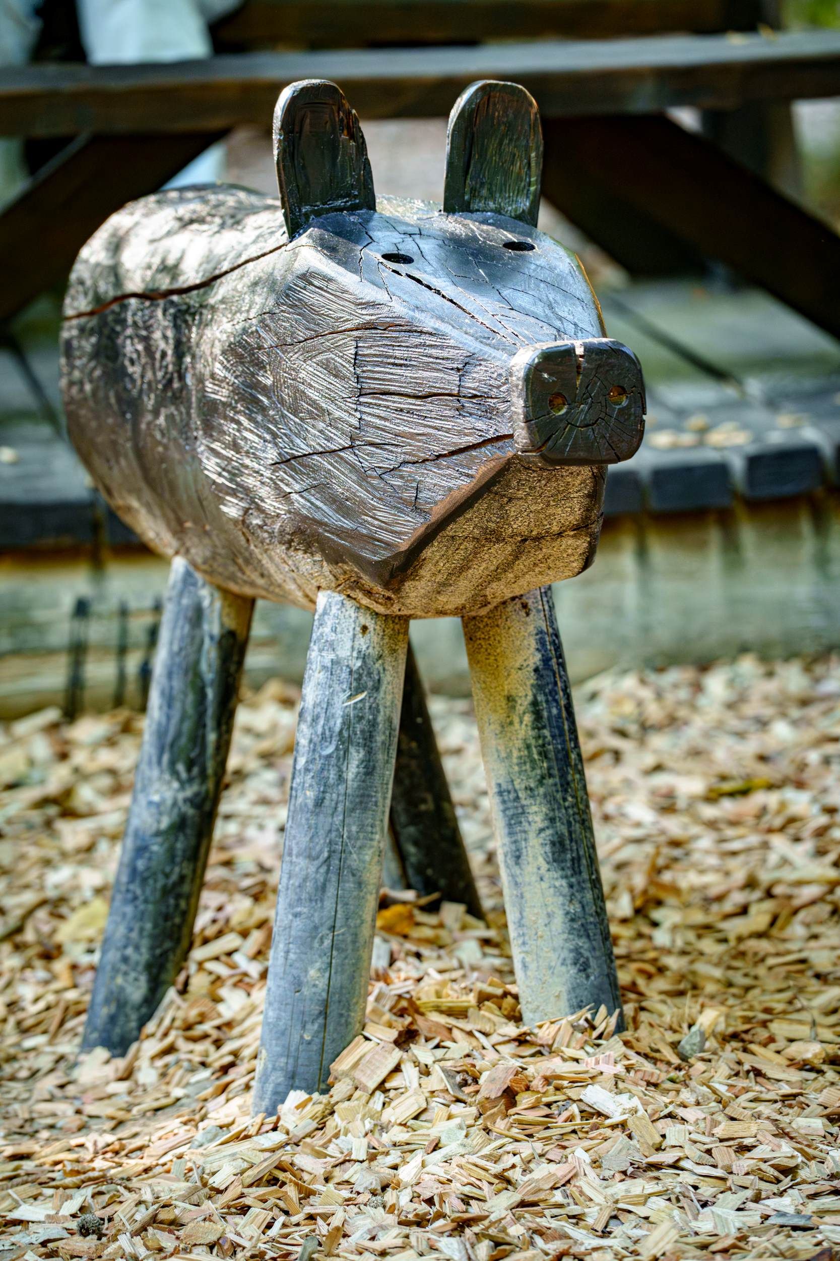 Holzschwein geschnitzt