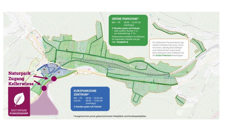 Parkzonen in Purkersdorf (ab 1.Jan. 2026)