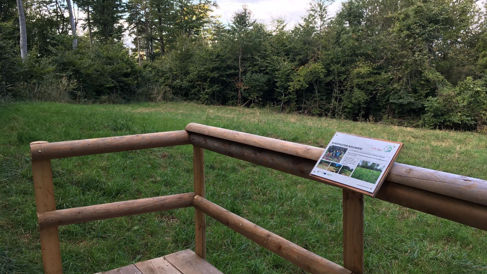 Infotafel auf der Schöffelsteinwiese. 